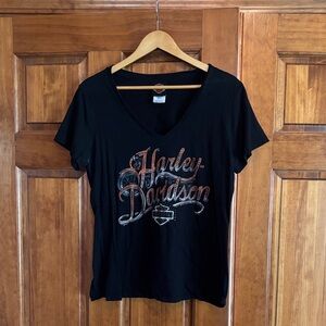 Harley-Davidson Black Tee with Silver Script